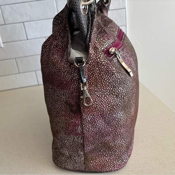 Y2K Beijo Couture Grey Snakeskin Reversible Multi-Color Hobo Purse See Pic EUC - Picture 6 of 14